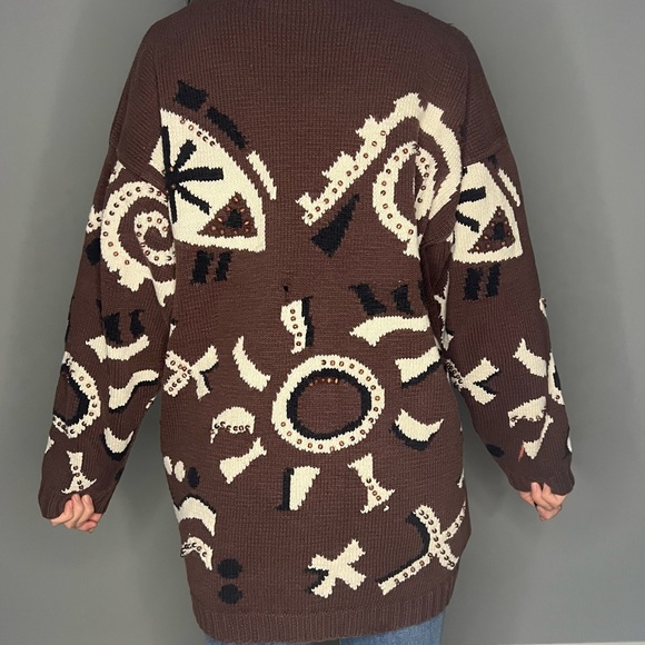 Vintage Hand-knit Beaded Sweater - Picture 4 of 4